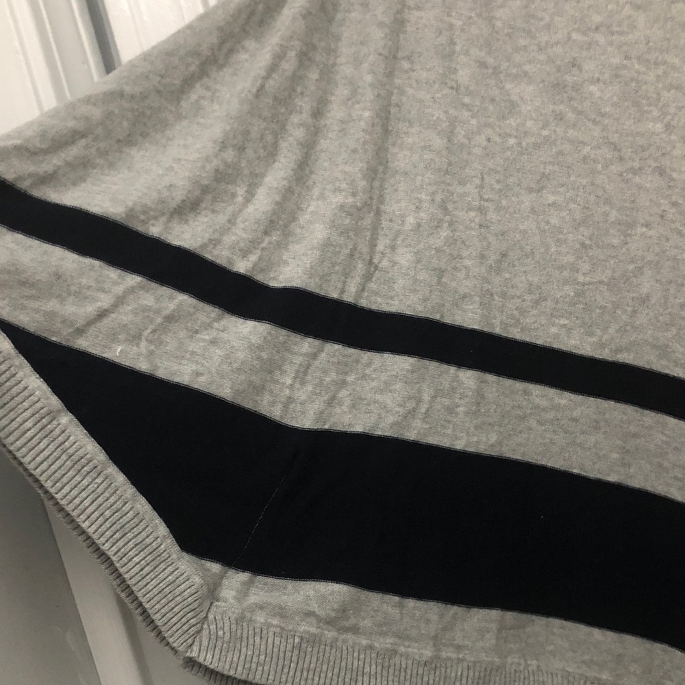 Crown & Ivy Gray and Navy Poncho Sweater - Picture 3 of 5
